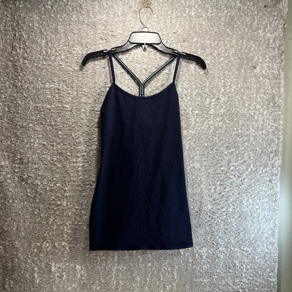 Lululemon Women's Power Y Tank Built In Bra 8 Blue Sporty Training